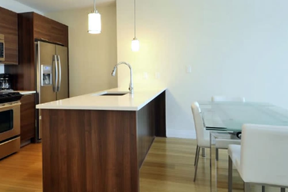 Bright kitchen at Monarch at Ridge Hill in Yonkers, New York