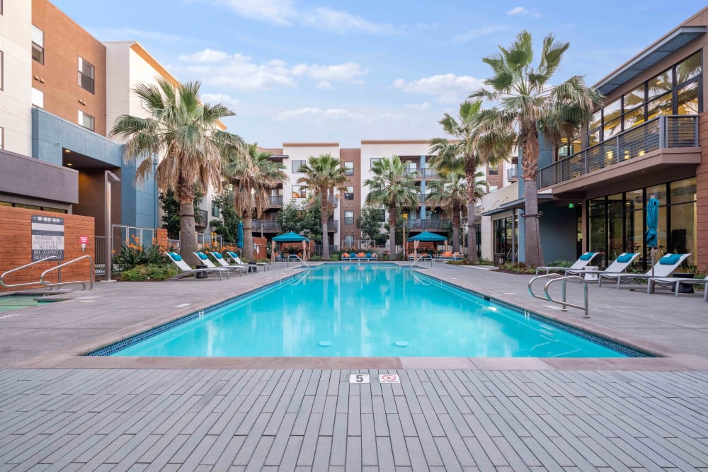 Sparkling swimming pool at Sofi Riverview Park