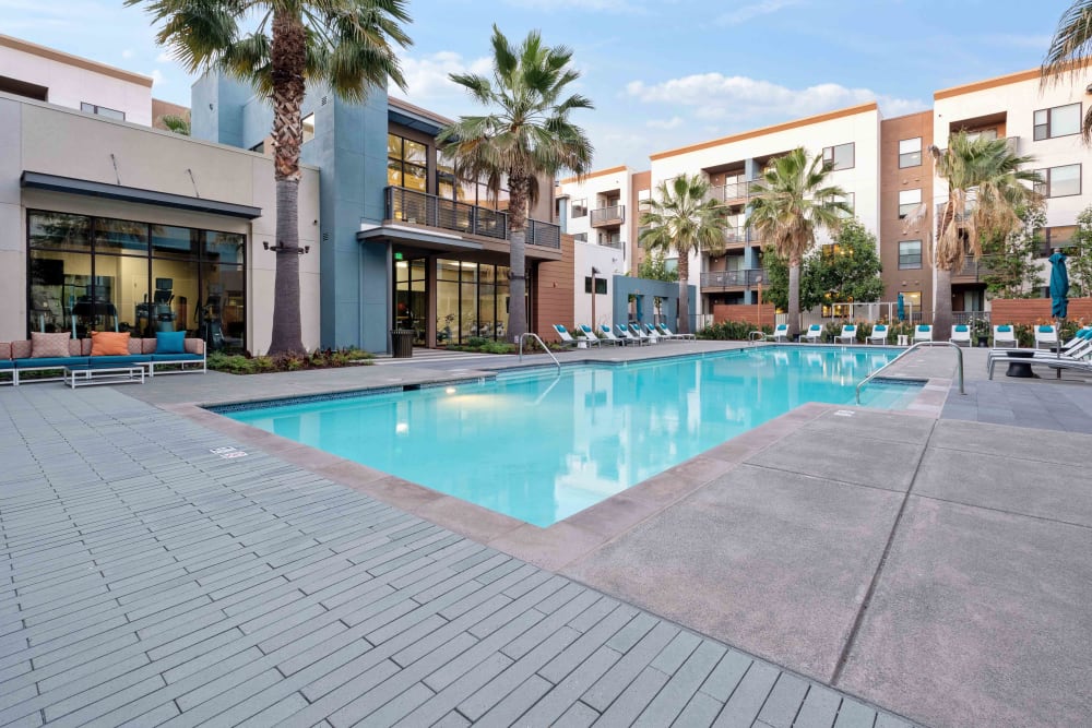 Sparkling swimming pool at Sofi Riverview Park