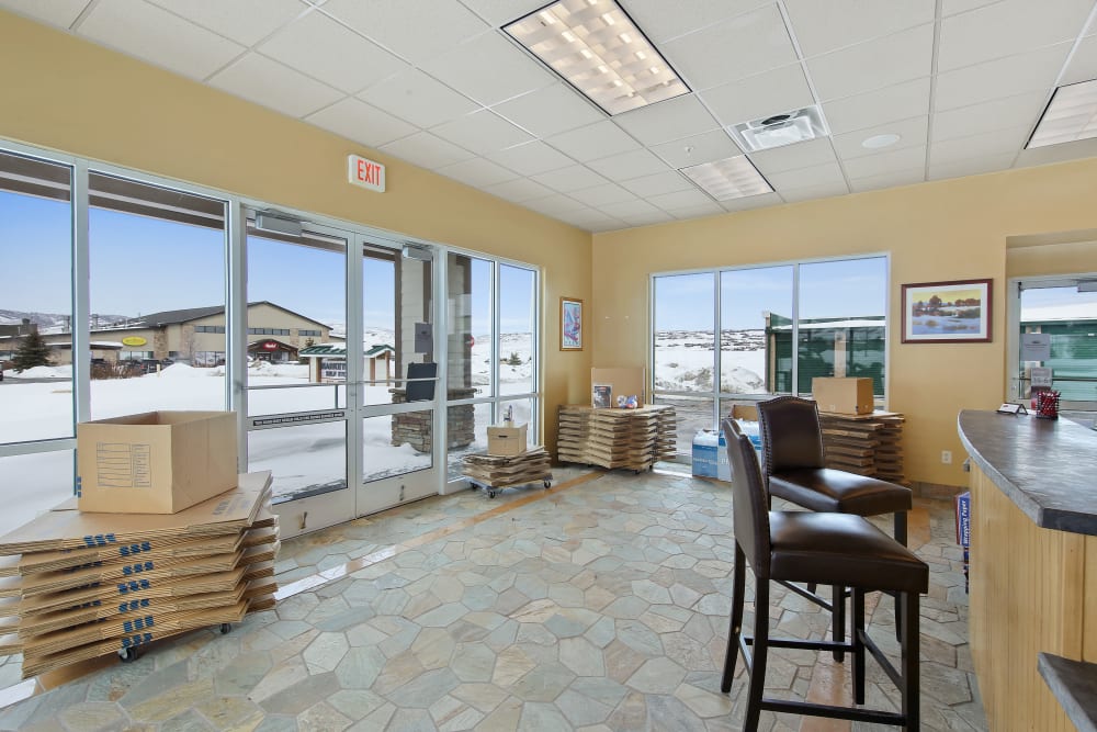 Interior of the leasing office at Storage Star Park City in Park City, Utah