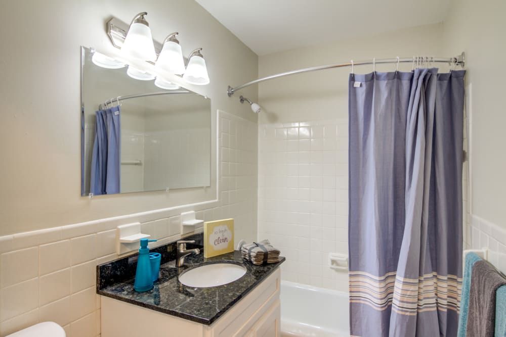 Renovated bathroom at Summit and Birch Hill Apartments