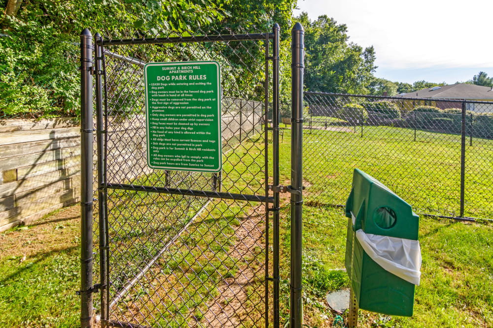 Dog park at Summit and Birch Hill Apartments