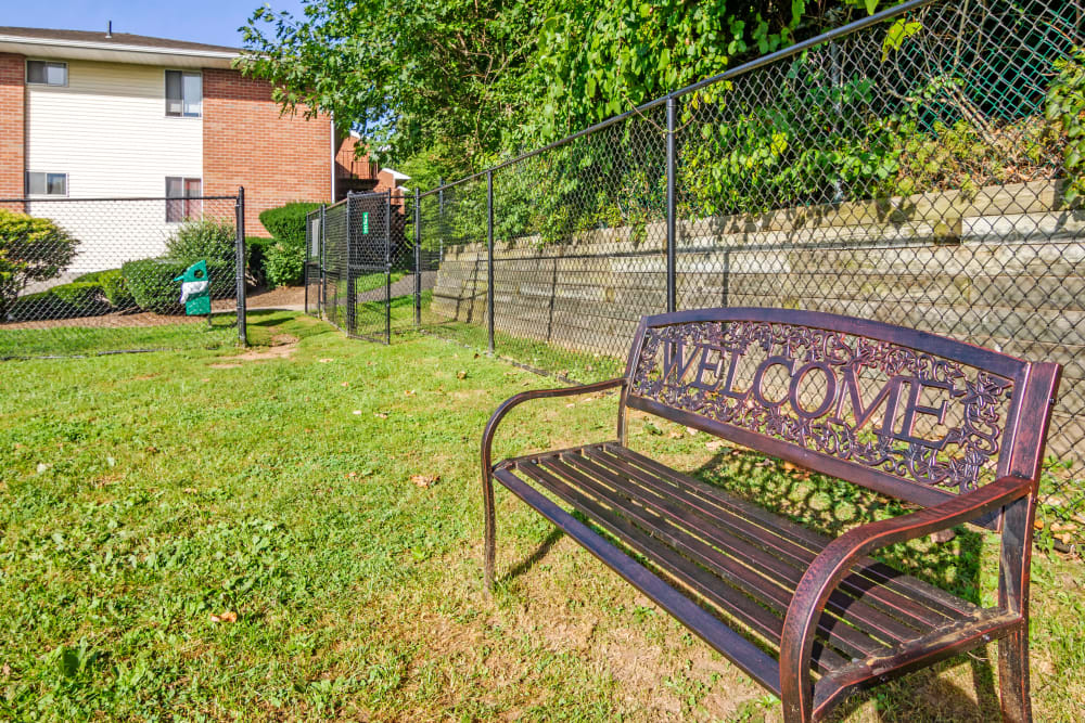 Park bench at Summit and Birch Hill Apartments