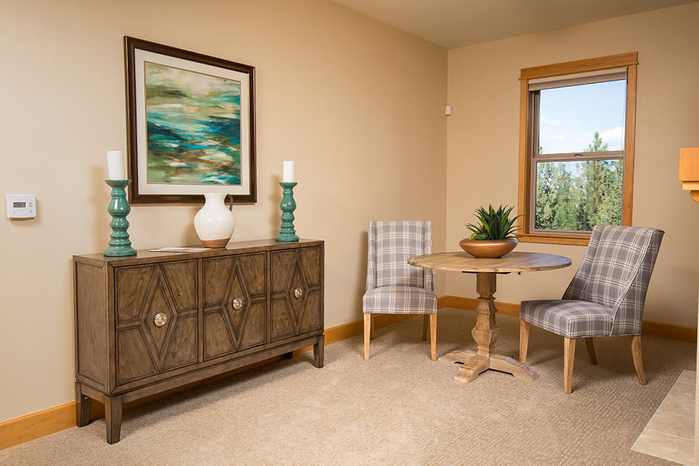The entrance to residential care at Touchmark at Mount Bachelor Village in Bend, Oregon