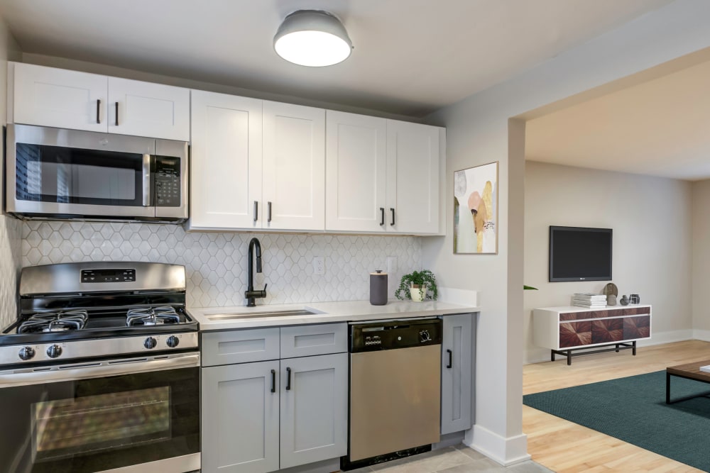 Modern kitchen at Haven New Providence in New Providence, New Jersey