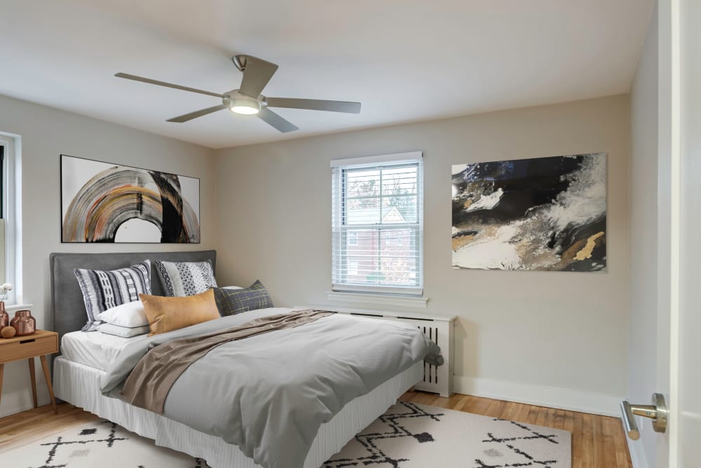 Furnished bedroom at Haven New Providence in New Providence, New Jersey