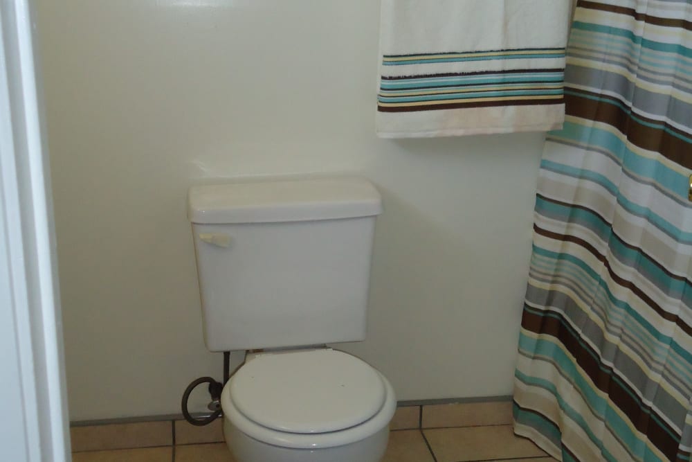 Bathroom at Olympus Court Apartments in Bakersfield, California