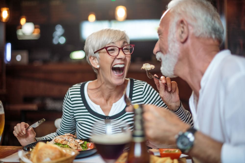 Resident couple having dinner together at Parker Place in Parkersburg, Iowa