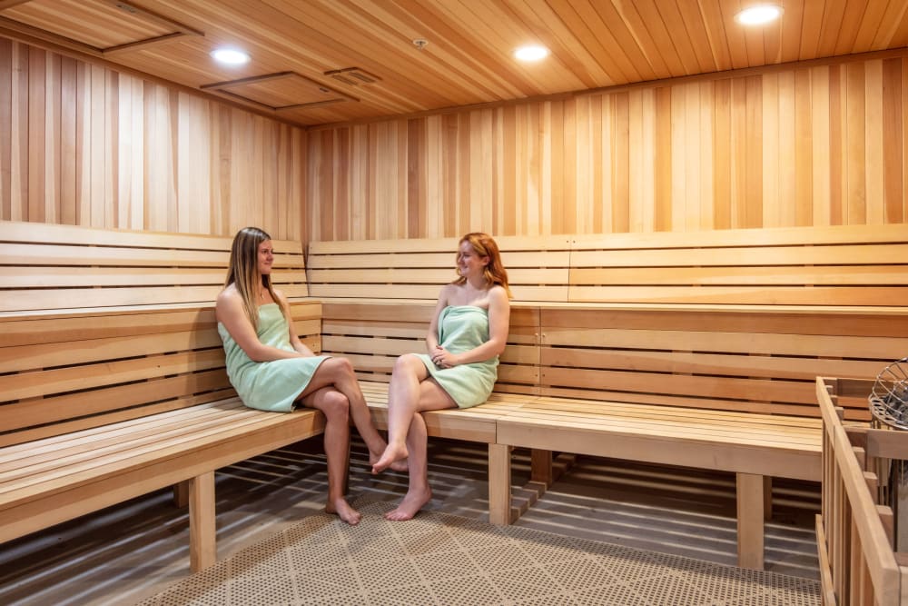 Onsite sauna at evolve on Main in Pullman, Washington