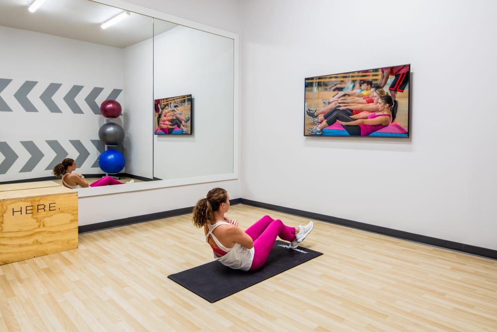 Yoga studio at HERE Kansas in Lawrence, Kansas