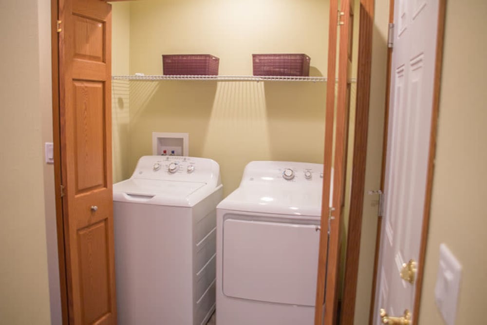 In-unit washer and dryer in a townhome at Arlington Place Oelwein in Oelwein, Iowa