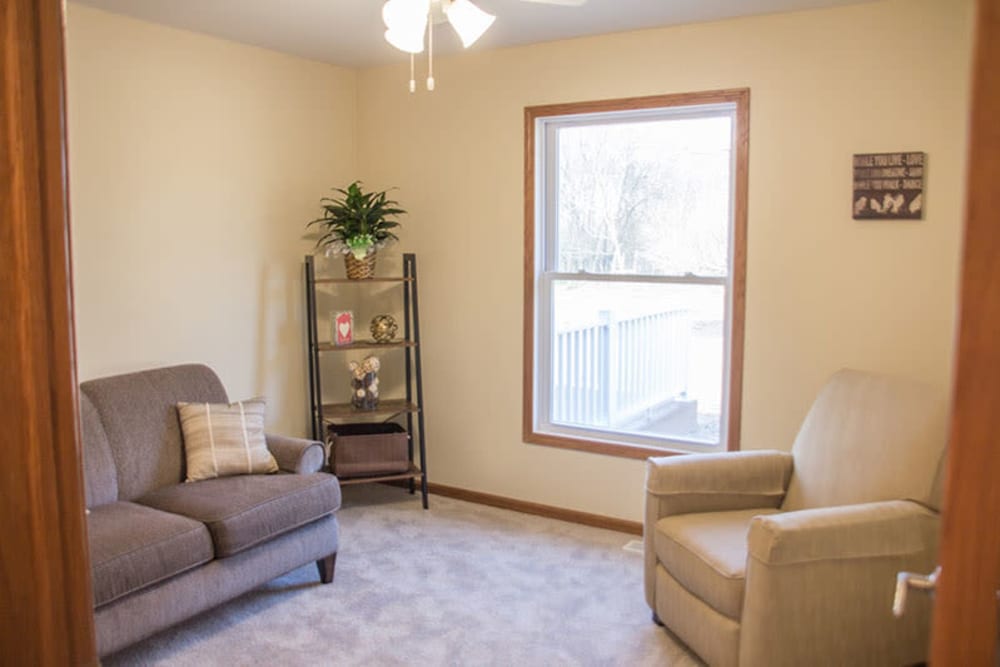Spare room in an independent living townhome at Arlington Place Oelwein in Oelwein, Iowa