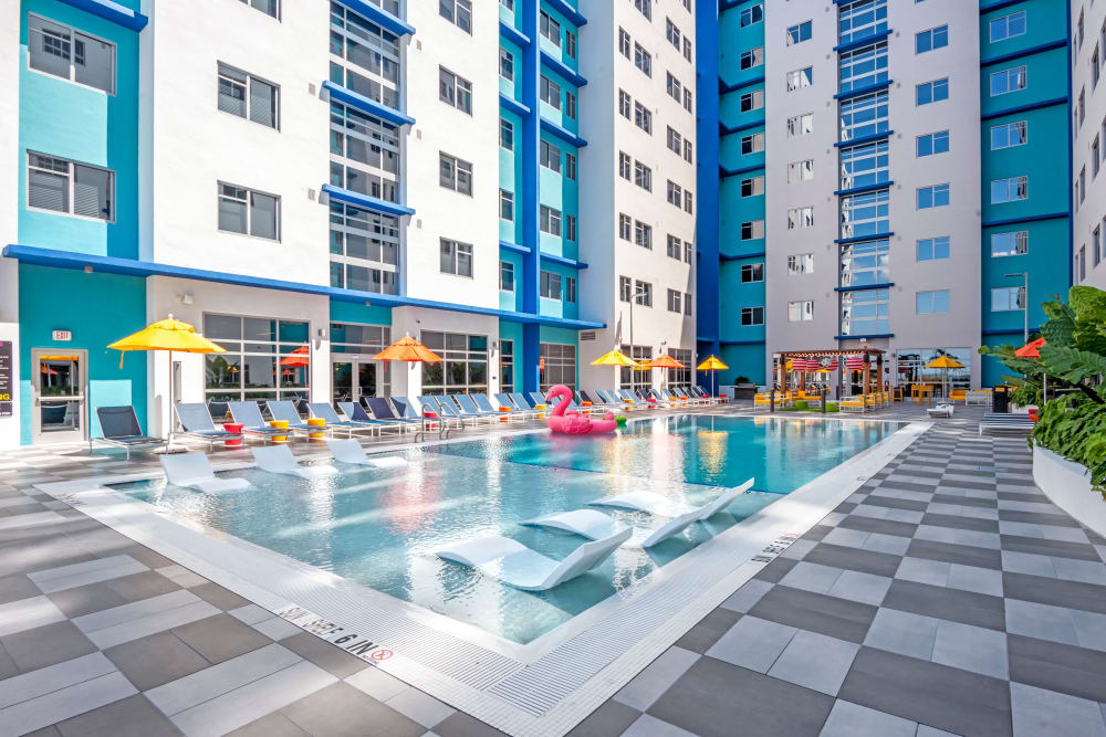 Large swimming pool at IDENTITY Miami in Miami, Florida
