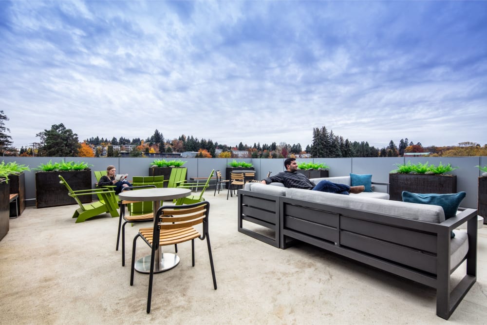 Outdoor lounge at IDENTITY Moscow in Moscow, Idaho
