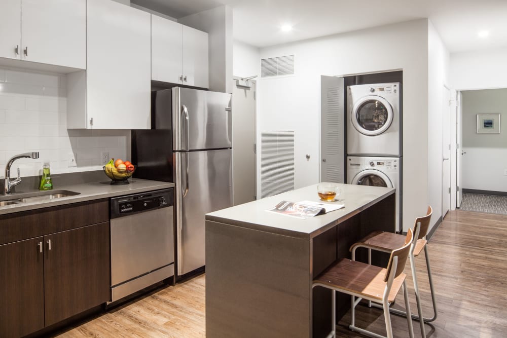 In-unit washer and dryer at LATITUDE in Lincoln, Nebraska