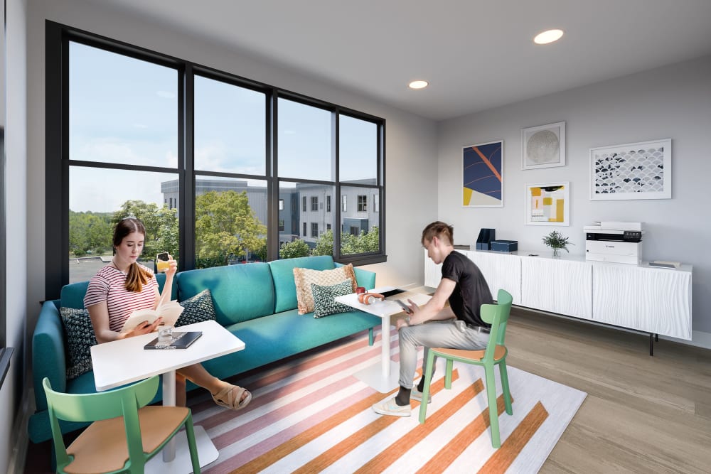 Study spaces at LATITUDE on Hillsborough in Raleigh, North Carolina