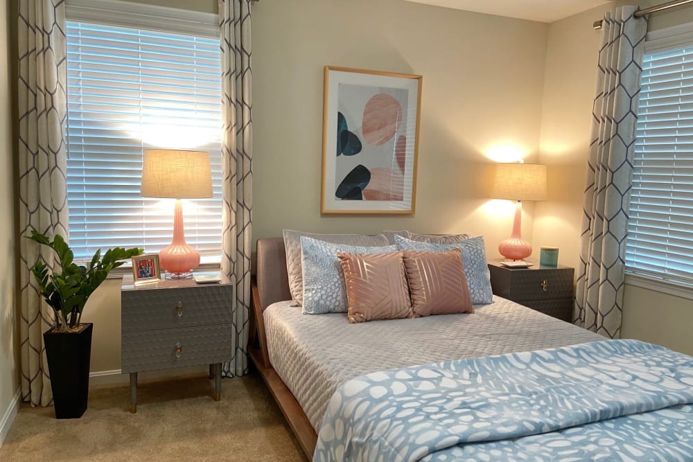 Bedroom at Abbotts Run Apartments in Alexandria, Virginia.