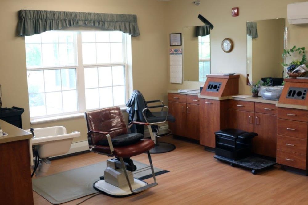Onsite hair salon for residents of Keelson Harbour in Spirit Lake, Iowa