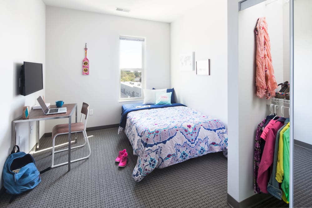 Cozy bedroom at West Quad in Champaign, Illinois