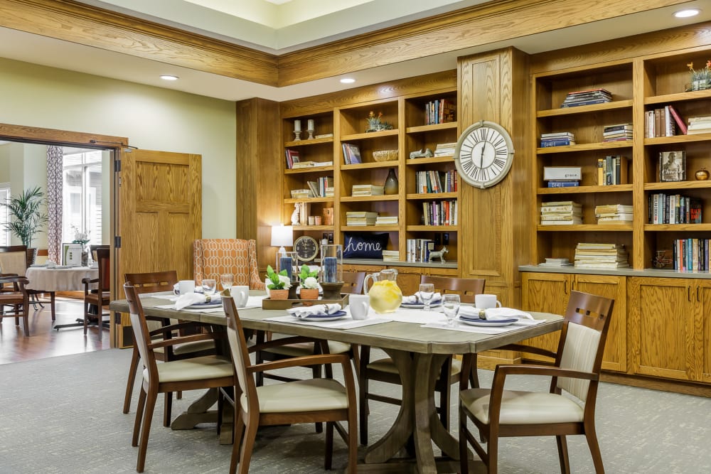 Private family dining room at Edencrest at The Legacy in Norwalk, Iowa