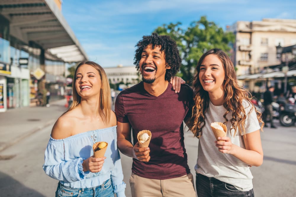 Student residents enjoying ice cream near HERE Atlanta in Atlanta, Georgia by Georgia Tech