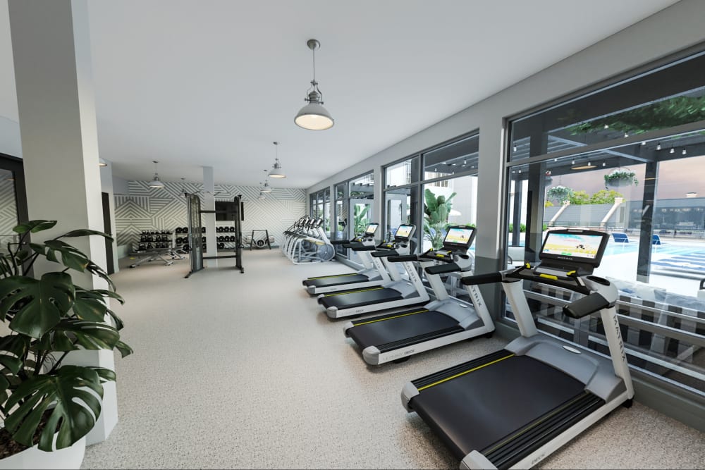 State-of-the-art fitness center at HERE Tuscaloosa in Tuscaloosa, Alabama near University of Alabama