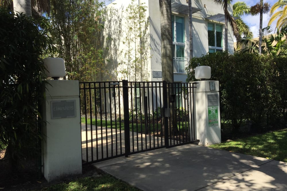 Gated entrance to The Cloisters in Miami, Florida