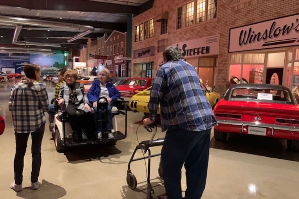 Senior museum trip for residents at Keelson Harbour in Spirit Lake, Iowa