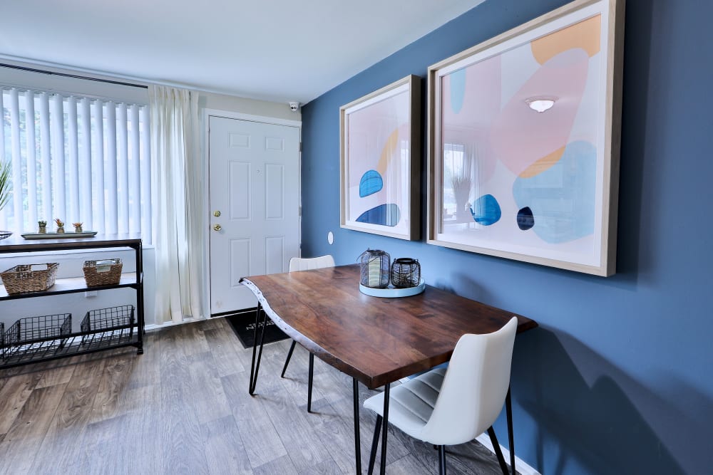 Breakfast table in kitchen at Gwynnbrook Townhomes in Baltimore, Maryland