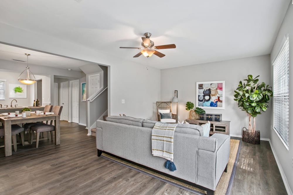 View of the dining area from a model townhome's living area at The Coast of Naples Florida in Naples, Florida