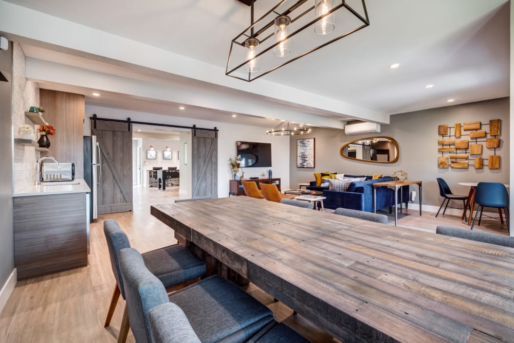 Larger meeting table in clubhouse at Sofi Union City in Union City, California