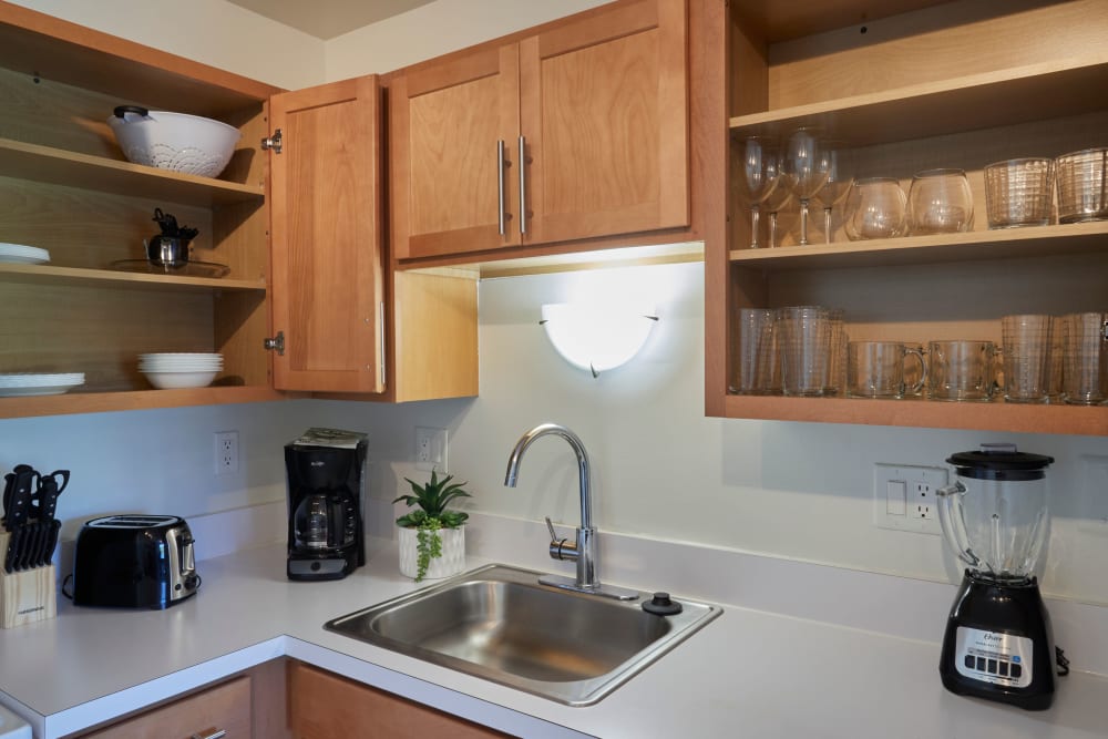 Well stocked kitchen at Aldingbrooke in West Bloomfield, Michigan