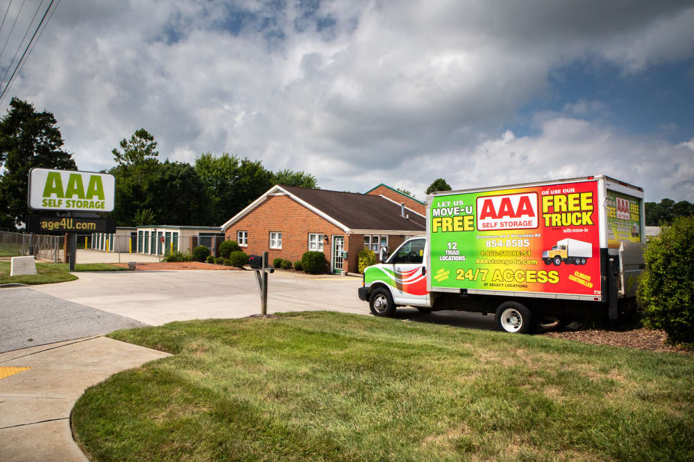 free truck to rent at AAA Self Storage at Groometown Rd in Greensboro, North Carolina