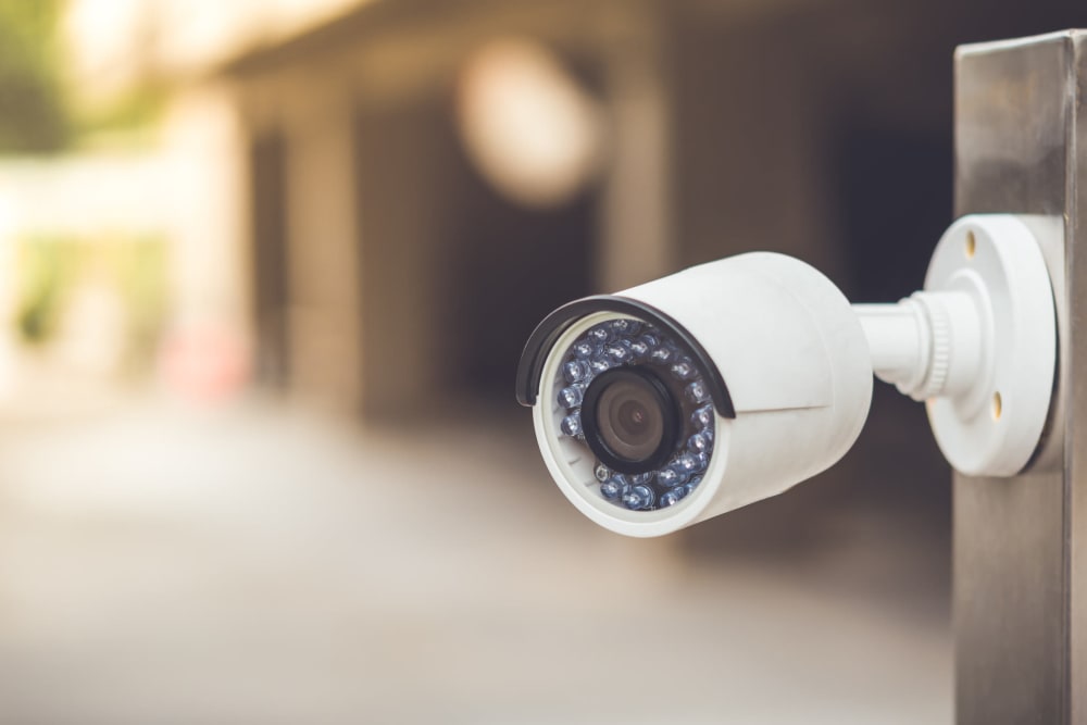 A security camera at East Vancouver Self Storage in Vancouver, Washington