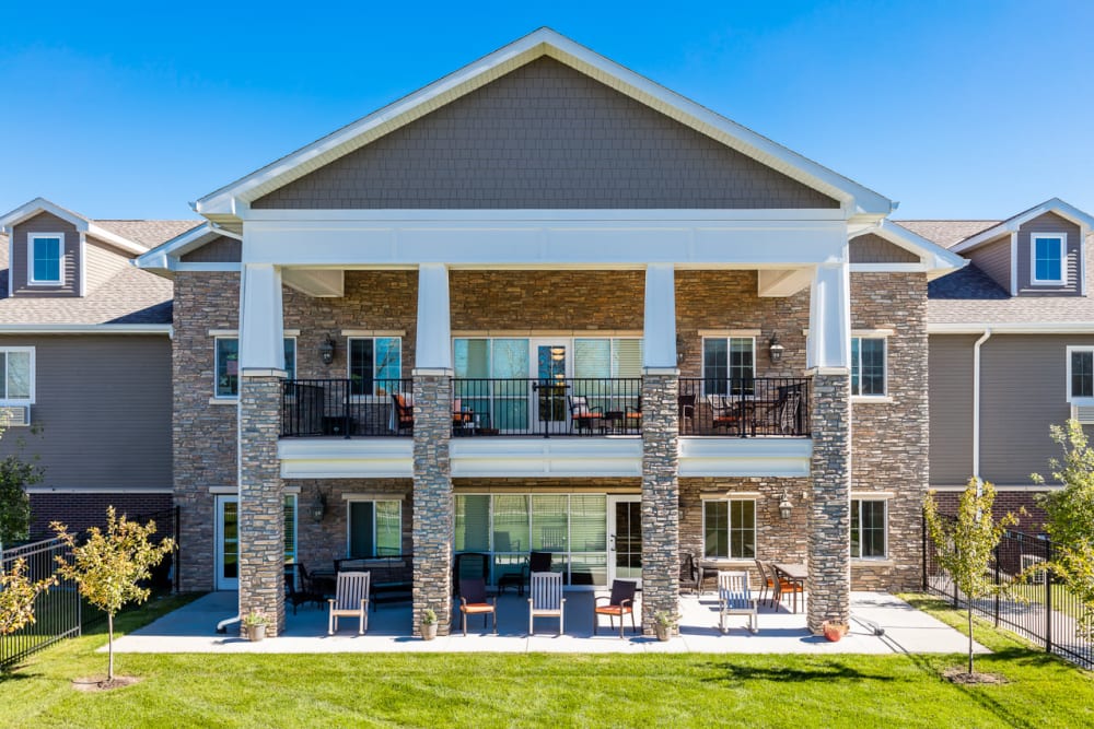 Balconies for residents to enjoy refresh air at Edencrest at Green Meadows in Johnston, Iowa