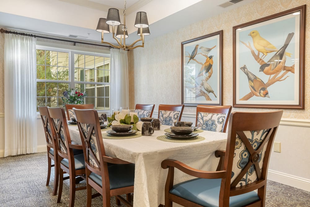 Private family dining room with room for 8 at The Hearth at Franklin in Franklin, Tennessee