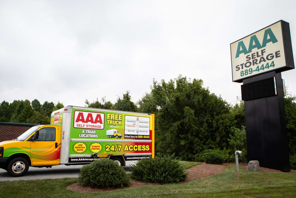 rent a truck at AAA Self Storage at Willard Dairy Rd in High Point, North Carolina