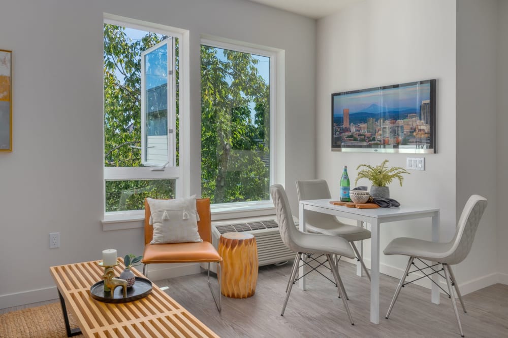 In-home office with a view at Acqua Apartments in Portland, Oregon