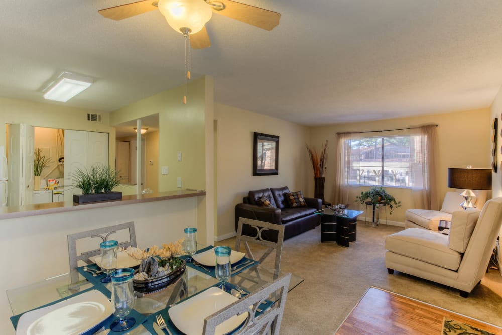 Living space at Enclave at North Point Apartment Homes in Winston Salem, North Carolina