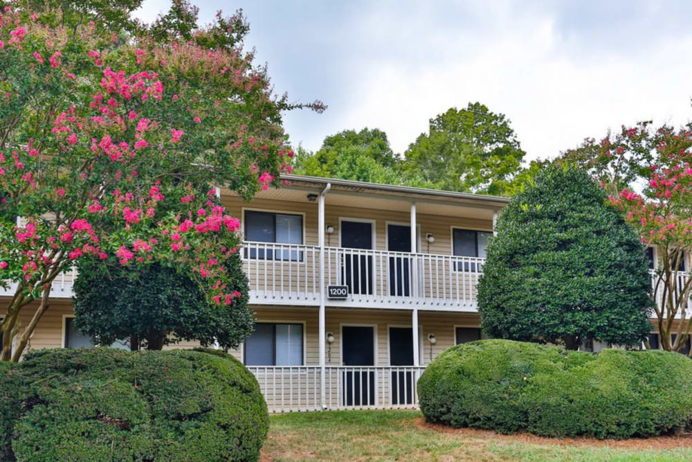 Beautiful country-side exterior at Huntersville Apartment Homes in Huntersville, North Carolina