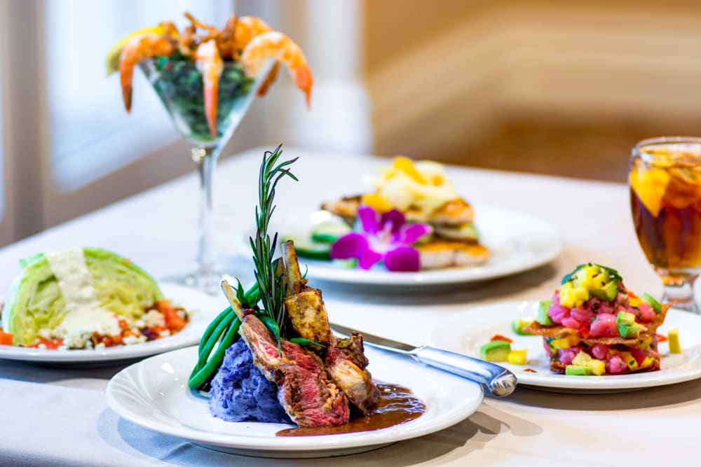 A chef prepared meal at The Meridian at Brandon in Tampa, Florida