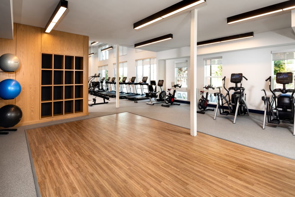 Fitness center at Olympus on Broadway in Carrollton, TX