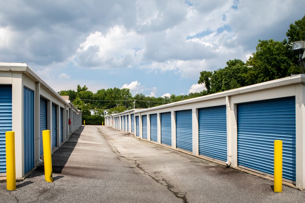 long driveway at AAA Self Storage at W Market St in Greensboro, North Carolina