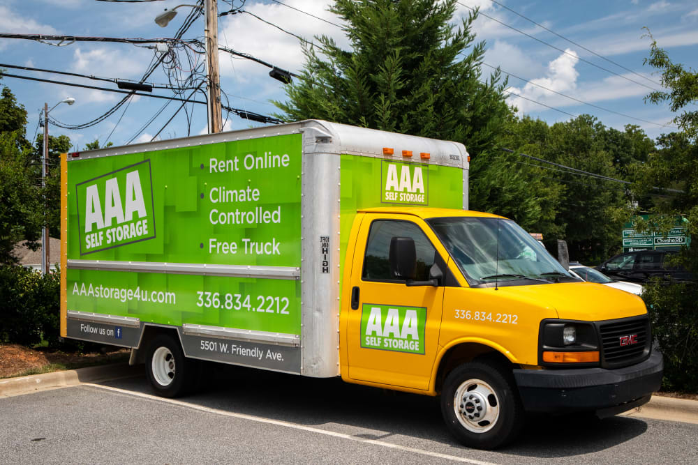 truck for rental at AAA Self Storage at W Friendly Ave in Greensboro, North Carolina