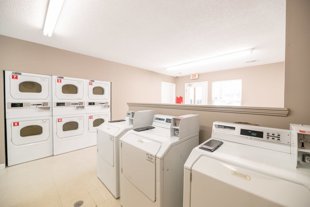 An onsite laundry facility at The Village at Brierfield Apartment Homes in Charlotte, North Carolina