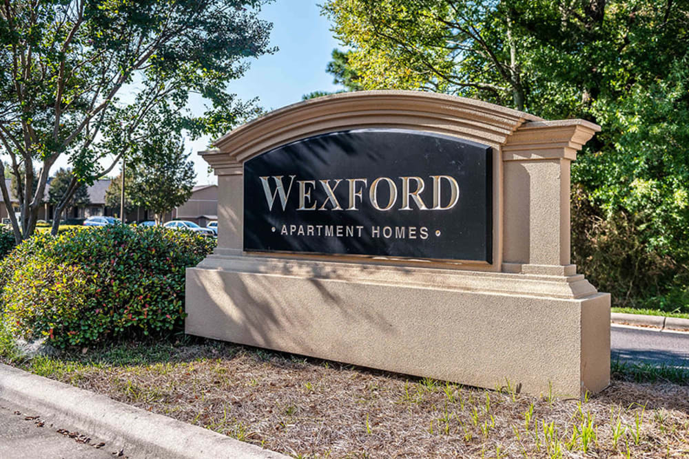 Entrance sign at Wexford Apartment Homes in Charlotte, North Carolina