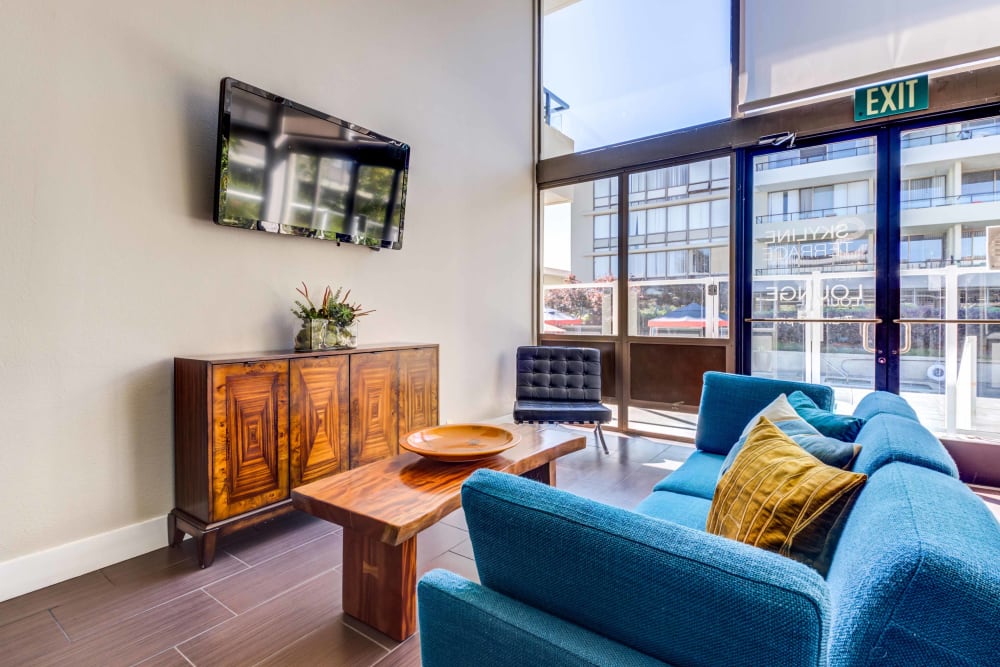 Lounge area at Skyline Terrace Apartments in Burlingame, California