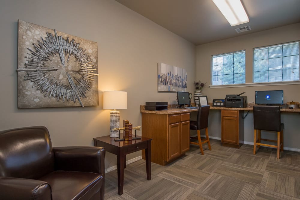 Community business center at Crown Chase Apartments in Wichita, Kansas
