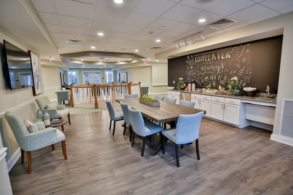 Resident dining area at Merrill Gardens at Glen Mills in Glen Mills, Pennsylvania. 