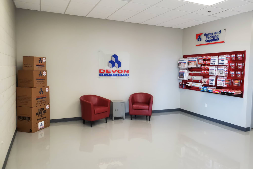A front office at Devon Self Storage